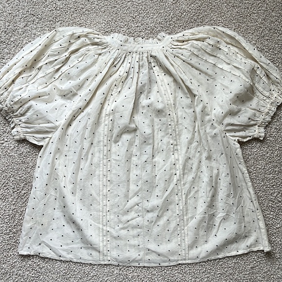 THE GREAT. Cream Polka Dot Blouse - Picture 9 of 13